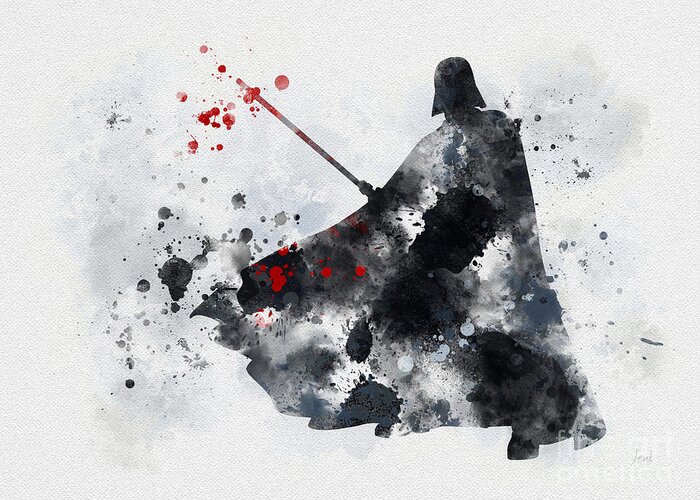 Star Wars Greeting Card featuring the mixed media Vader by My Inspiration