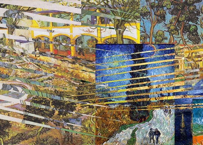 Vincent Van Gogh Greeting Card featuring the digital art Van Gogh Mural Il by David Bridburg