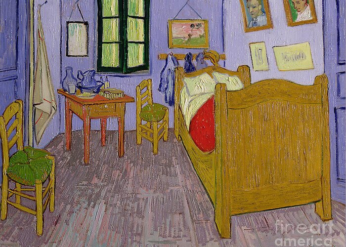Van Greeting Card featuring the painting Van Goghs Bedroom at Arles by Vincent Van Gogh