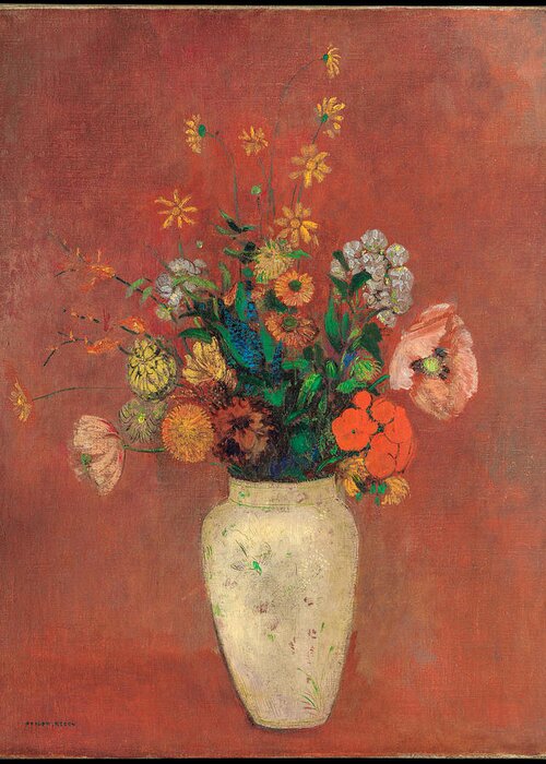 Bouquet Of Flowers In A Vase Greeting Card featuring the photograph van Gogh's Bouquet  by S Paul Sahm