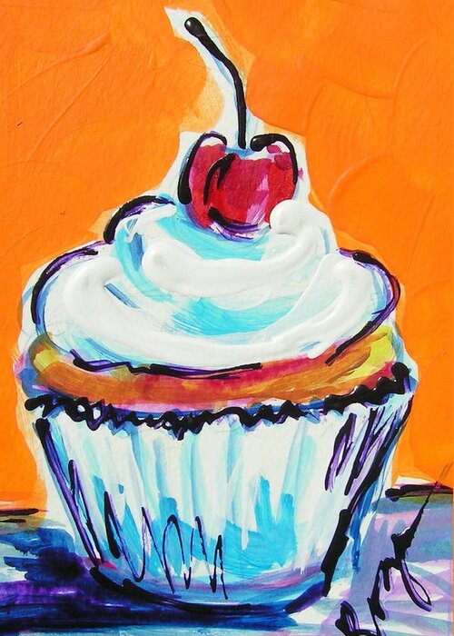  Greeting Card featuring the painting Vanilla Whip by Judy Rogan
