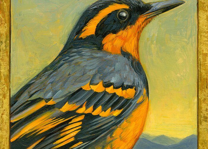 Bird Greeting Card featuring the photograph Varied Thrush by Francois Girard
