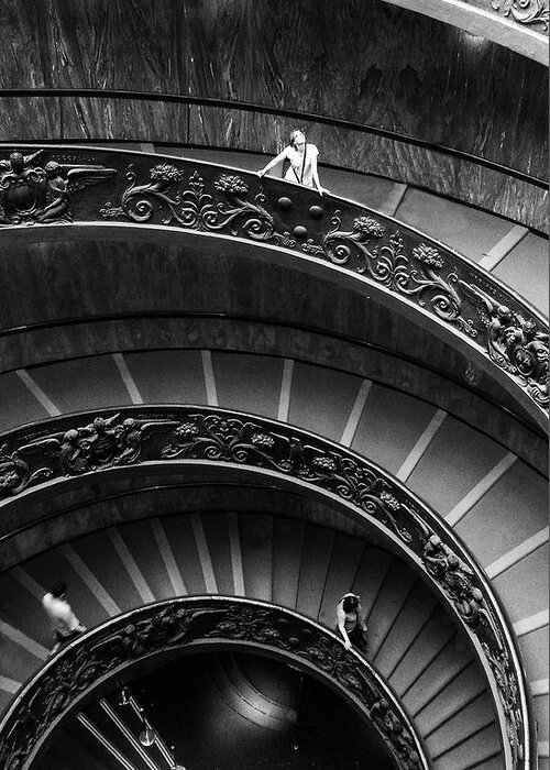  Greeting Card featuring the digital art Vatican Stairs by Julian Perry