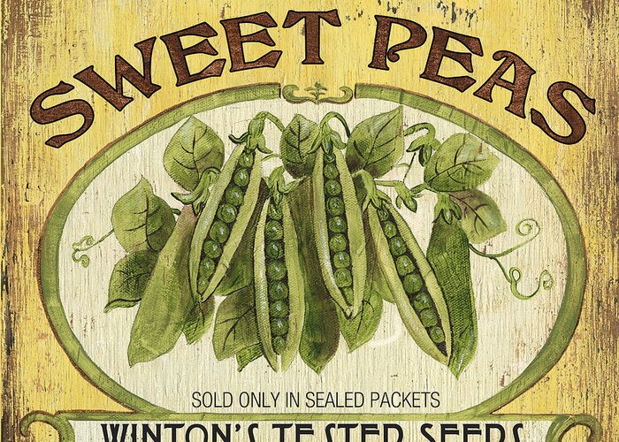 Food Greeting Card featuring the painting Veggie Seed Pack 1 by Debbie DeWitt