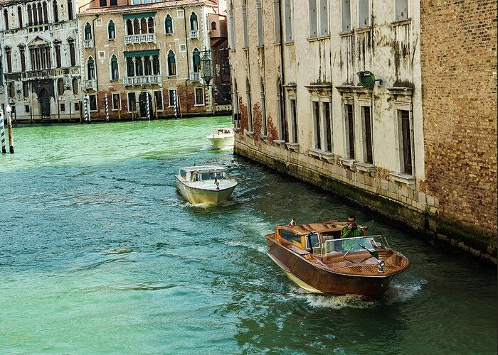 Images Of Venice Greeting Card featuring the photograph Venetian boat by Ed James