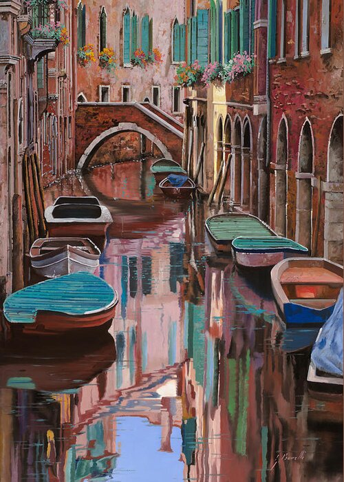 Venice Greeting Card featuring the painting Venezia colorata by Guido Borelli