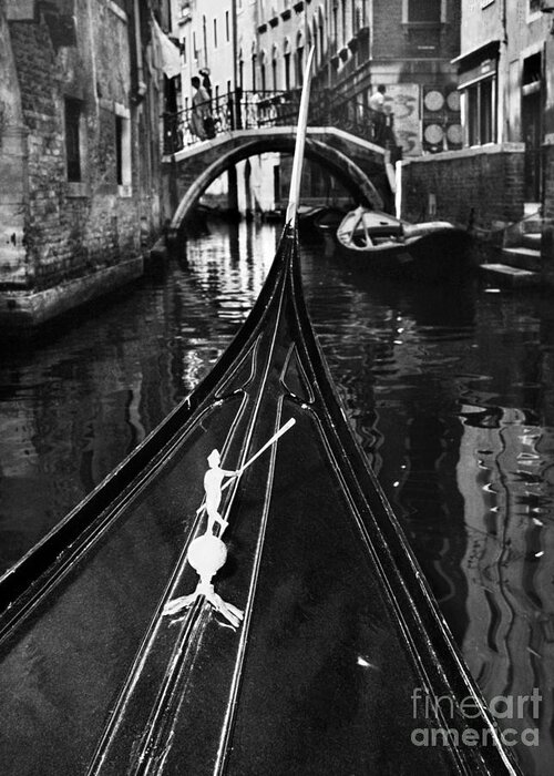 Greeting Card featuring the painting Venice: Canal, 1969 by Granger