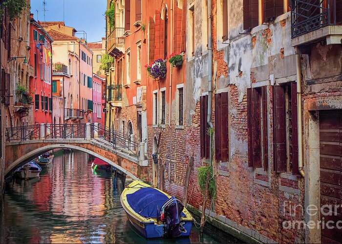 Europe Greeting Card featuring the photograph Venice Canal by Inge Johnsson