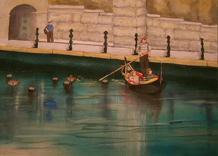 Providence Greeting Card featuring the painting Venice Via Providence by Lynn Babineau