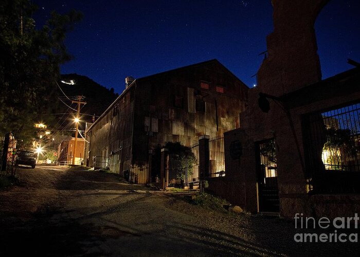 Venus Greeting Card featuring the photograph Venus setting in Jerome Az by Ron Chilston
