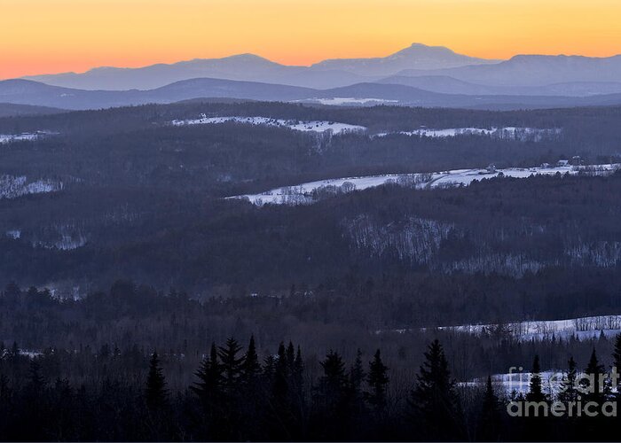 Winter Greeting Card featuring the photograph Vermont Winter Twilight by Alan L Graham