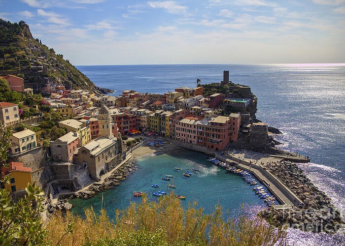 Vernazza Greeting Card featuring the photograph Vernazza by Spencer Baugh