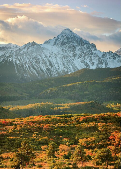 Sneffels Greeting Card featuring the photograph Vertical Sneffels Sunrise by Wasatch Light