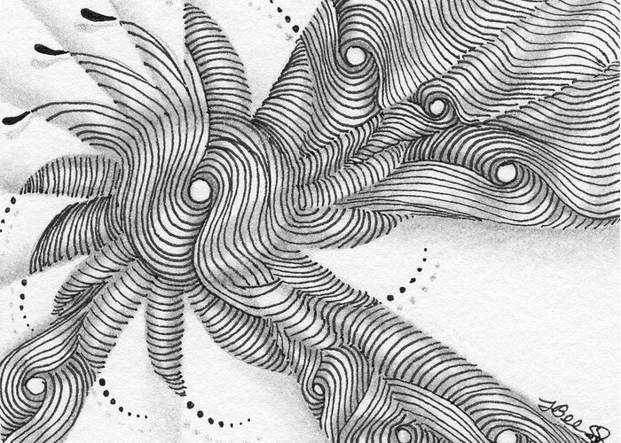 Zentangle Greeting Card featuring the drawing Verve by Jan Steinle