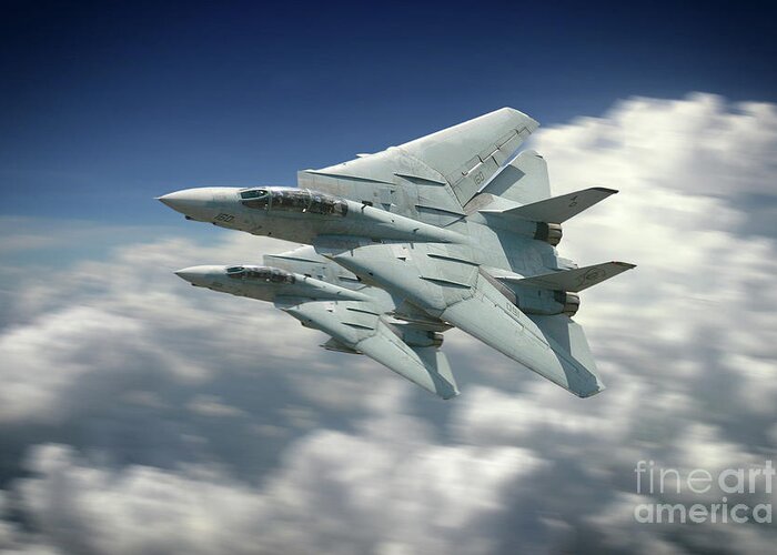F-14 Tomcat Greeting Card featuring the digital art VF-101 Grim reapers by Airpower Art