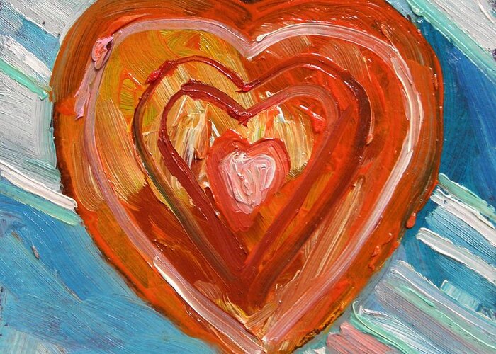 Heart Greeting Card featuring the painting Vibrant Heart by John Williams