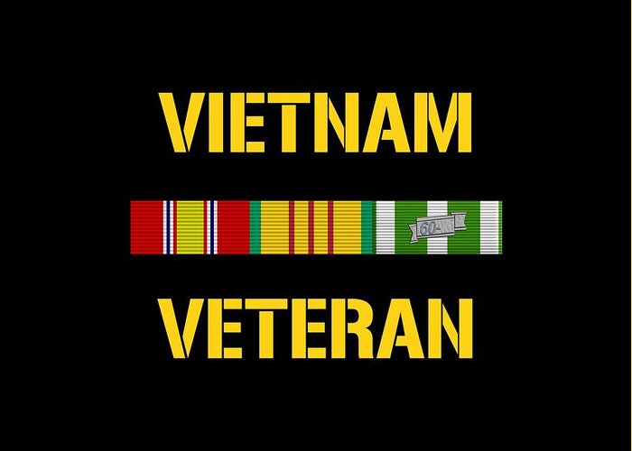 Vietnam Veteran Greeting Card featuring the digital art Vietnam Veteran Ribbon Bar by War Is Hell Store
