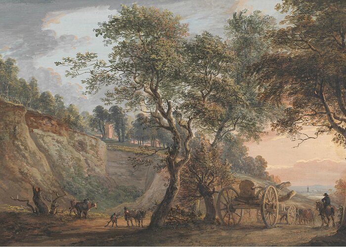 Paul Sandby Greeting Card featuring the painting View at Charlton, Kent by Paul Sandby