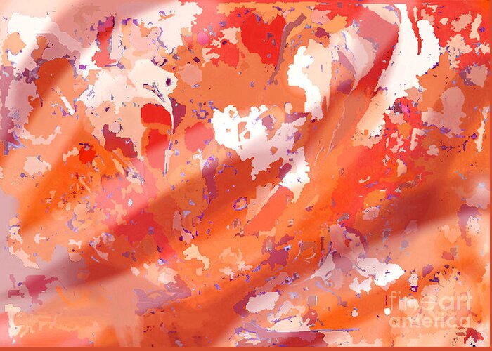 Earth View Greeting Card featuring the digital art View From Above in Orange by Julia Underwood