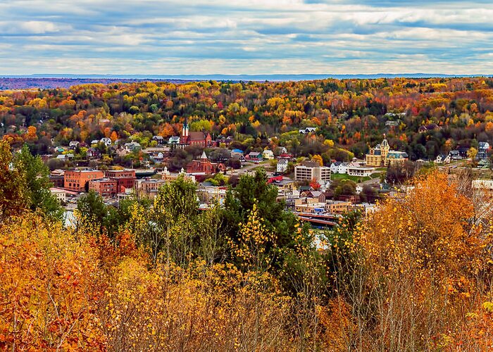 Hancock Mi Greeting Card featuring the photograph View from Hancock, MI by Joe Holley