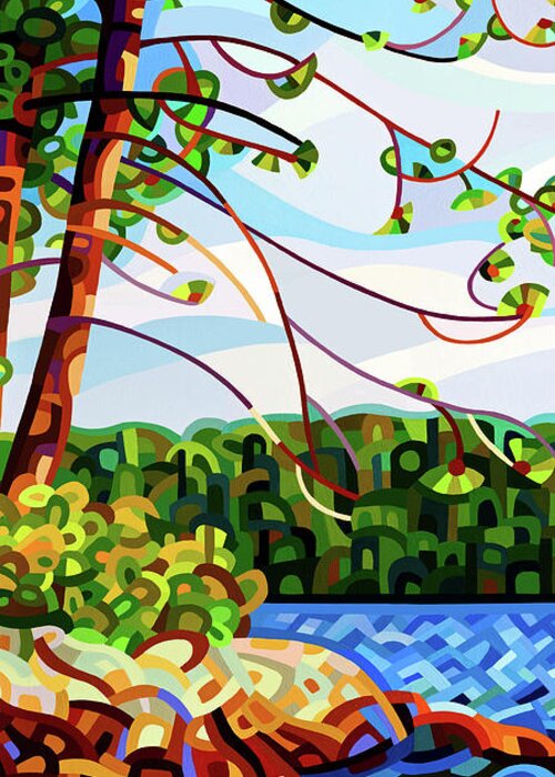 Abstract Greeting Card featuring the painting View From Mazengah - crop by Mandy Budan