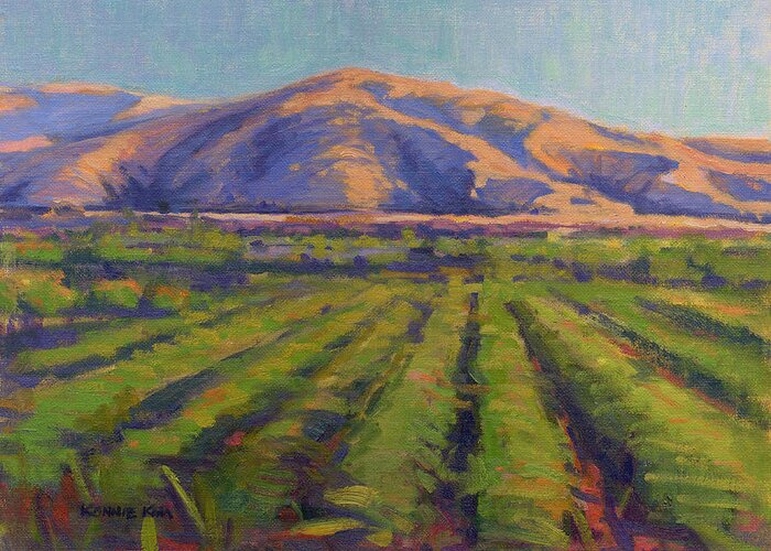 California Greeting Card featuring the painting View from the Train by Konnie Kim
