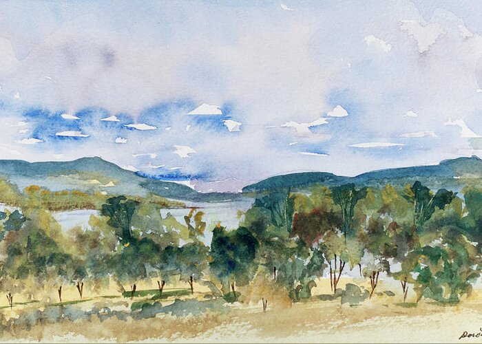 Australia Greeting Card featuring the painting View of D'Entrecasteaux Channel from Birchs Bay, Tasmania by Dorothy Darden
