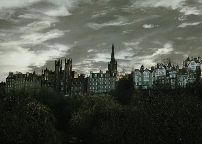 Architecture Greeting Card featuring the photograph view of Edinburgh II by Cambion Art