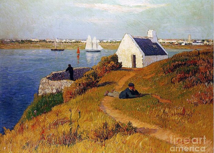 Henry Moret Greeting Card featuring the painting View of Lorient in Brittany by Henry Moret