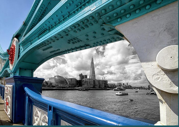 London Greeting Card featuring the photograph View Through Tower Bridge by Shirley Mitchell