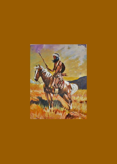 American Indian Greeting Card featuring the painting Vigilante Apache by Al Brown