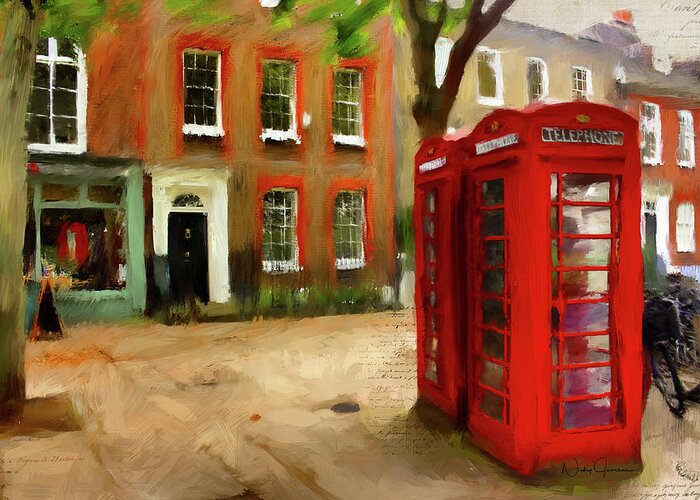 London Greeting Card featuring the digital art Village Green At Richmond by Nicky Jameson