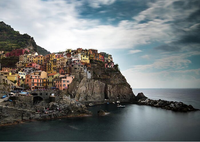 Michalakis Ppalis Greeting Card featuring the photograph Village of Manarola CinqueTerre, Liguria, Italy by Michalakis Ppalis