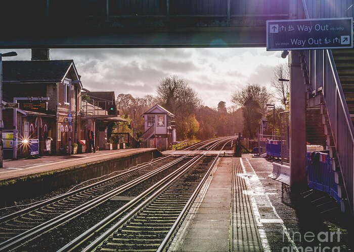 Train Greeting Card featuring the photograph The Village Train Station by Perry Rodriguez