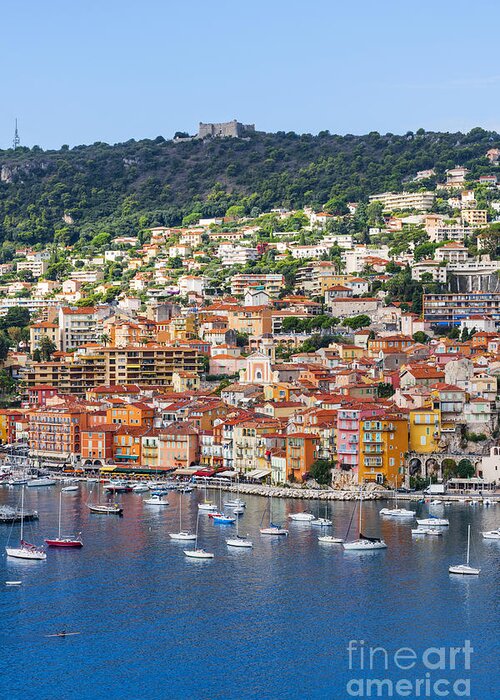 Villefranche-sur-mer Greeting Card featuring the photograph Villefranche-sur-Mer view on French Riviera 5 by Elena Elisseeva