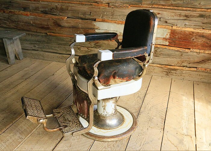 Vintage Barber Chair Greeting Card For Sale By Steve Mckinzie