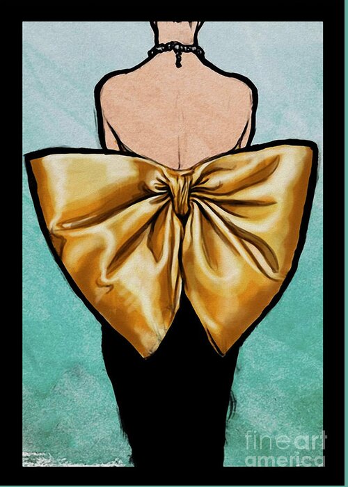 Fashion Greeting Card featuring the painting Vintage Glamour Fashion Dress by Mindy Sommers