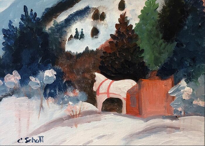  Christmas Greeting Card featuring the painting Vintage Holiday by Christina Schott