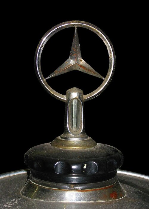 Advertising Greeting Card featuring the photograph Vintage Mercedes Radiator Cap by David and Carol Kelly