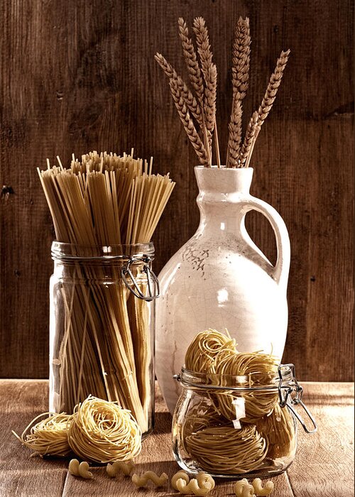 Spaghetti Greeting Card featuring the photograph Vintage Pasta by Amanda Elwell