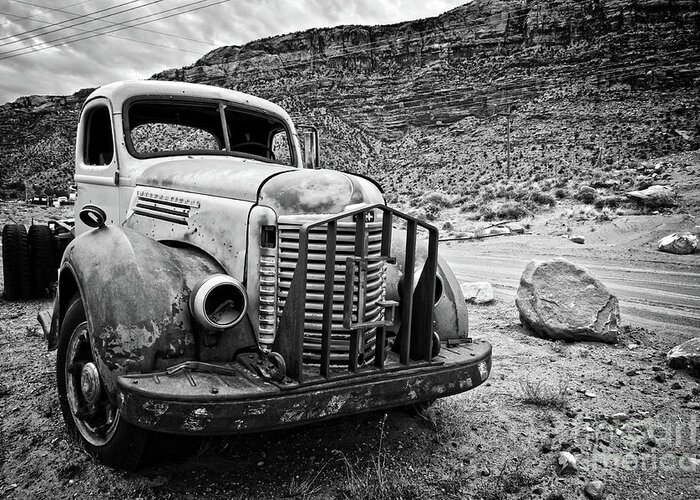 Truck Greeting Card featuring the photograph Vintage truck by Delphimages Photo Creations