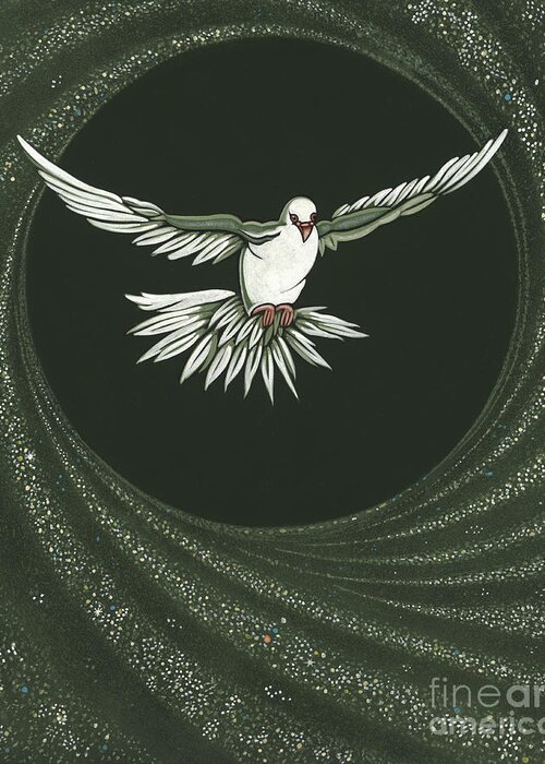 Viriditas Greeting Card featuring the painting Viriditas-Holy Spirit Detail by William Hart McNichols