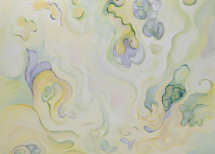Embryonic Greeting Card featuring the painting Viscosity by Shoshanah Dubiner