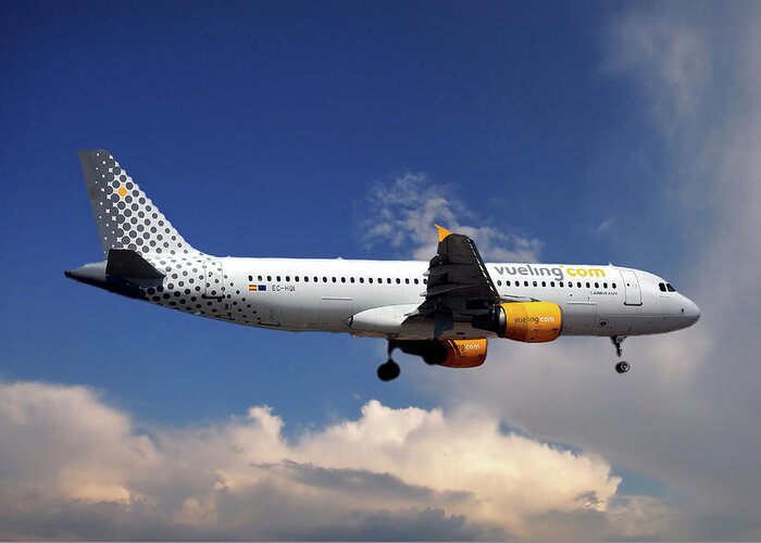 Vueling Greeting Card featuring the photograph Vueling Airbus A320-214 by Smart Aviation