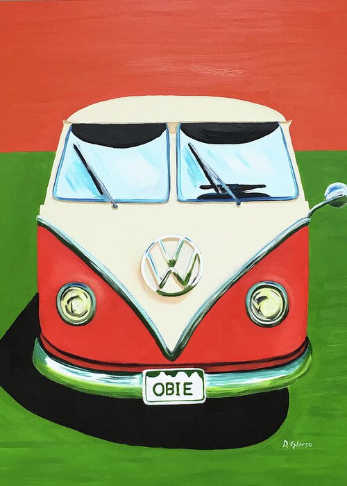 #denverart Greeting Card featuring the painting VW Bus -Obie by Dean Glorso