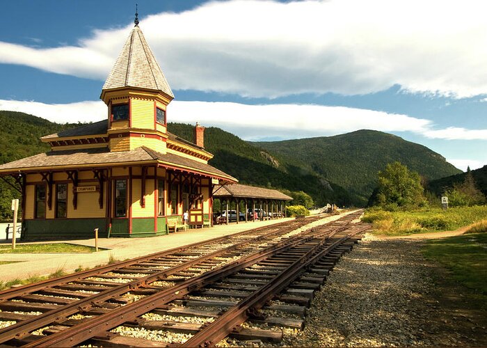 white Mountains Greeting Card featuring the photograph Waiting for the Train by Paul Mangold