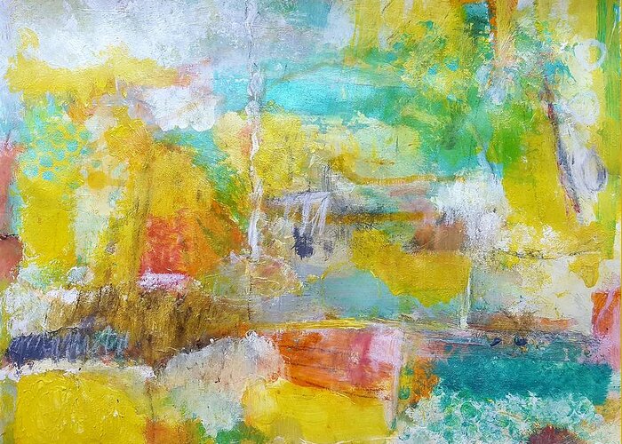 Abstract Greeting Card featuring the painting Walking Home by Patricia Byron