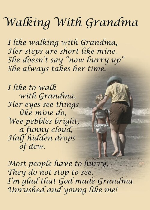 Walking With Grandma Greeting Card featuring the photograph Walking With Grandma by Dale Kincaid