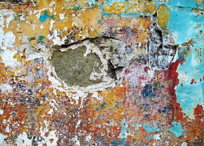 Texture Greeting Card featuring the photograph Wall Abstract 196 by Maria Huntley
