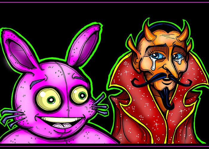 Bunny Greeting Card featuring the digital art Walter and Walter by Christopher Capozzi